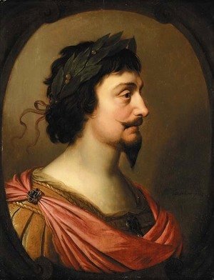 Portrait of King Frederick V of Bohemia, bust-length, in profile, a la Romaine, in a feigned oval cartouche