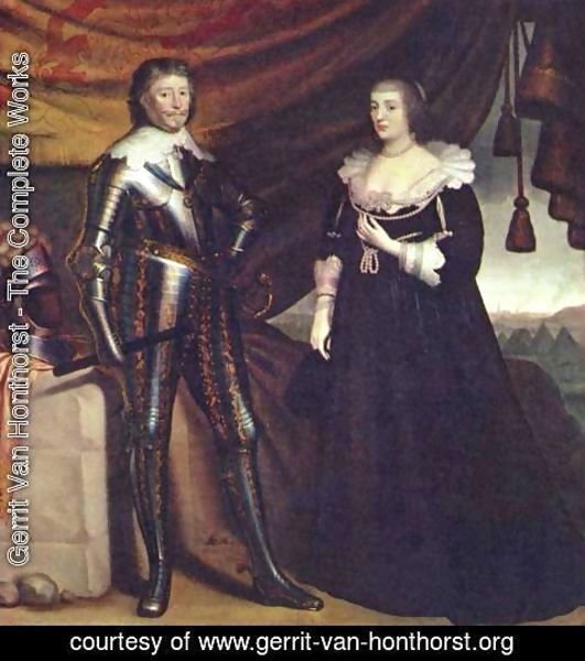 Gerrit Van Honthorst - Prince Frederik Hendrik, and his wife Amalia van Solms