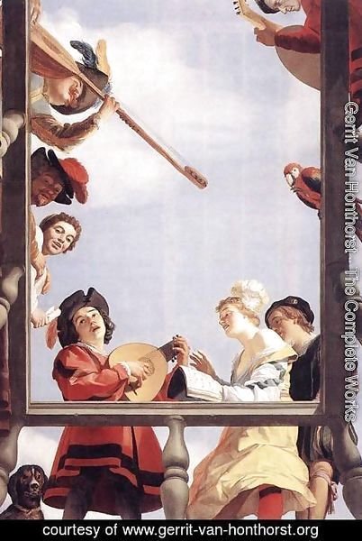 Gerrit Van Honthorst - Musical Group on a Balcony 1622