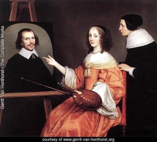 Margareta Maria de Roodere and Her Parents 1652
