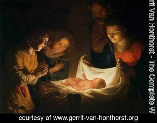 Gerrit Van Honthorst - Adoration of the Child