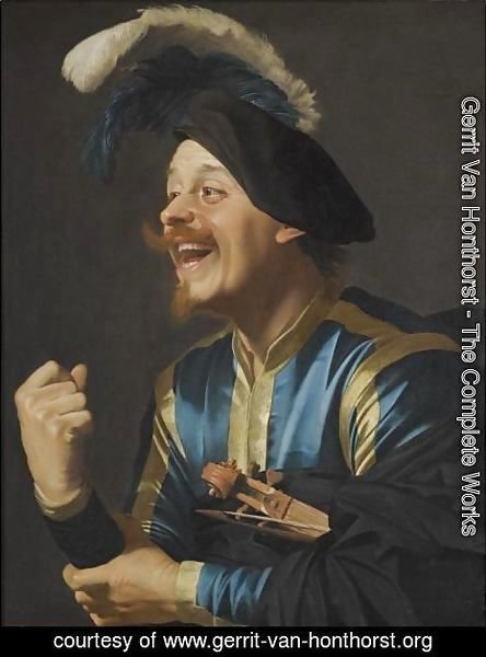 Gerrit Van Honthorst - A Laughing Violinist